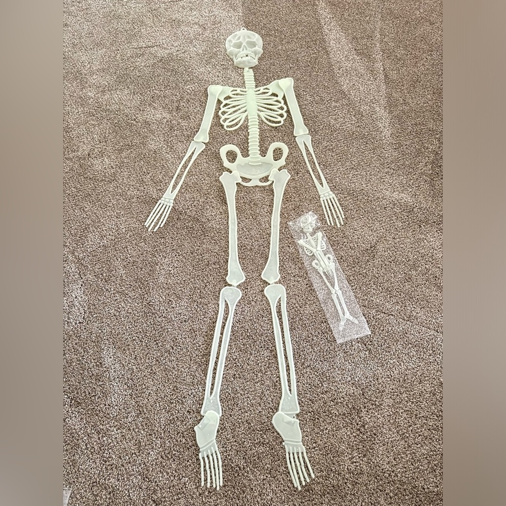 New 2 pcs hanging skeleton halloween props